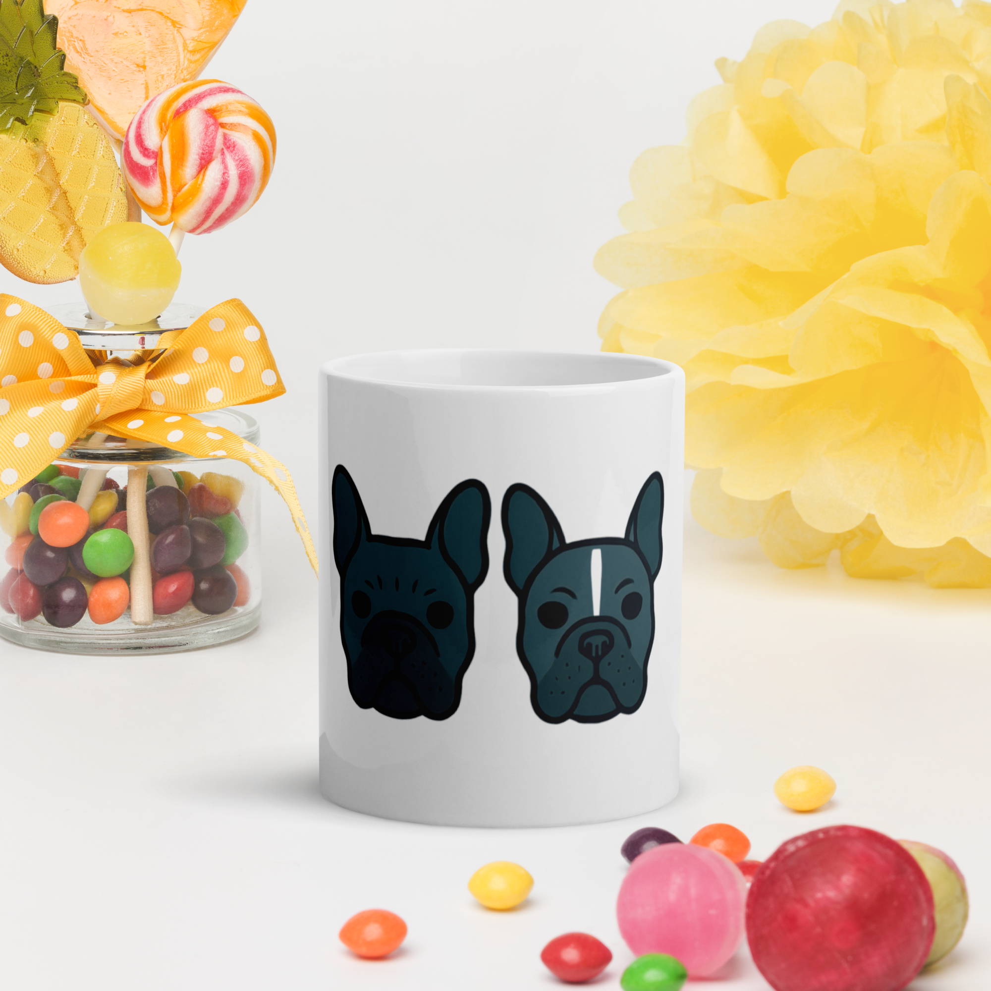 Deux French Boys - White glossy mug